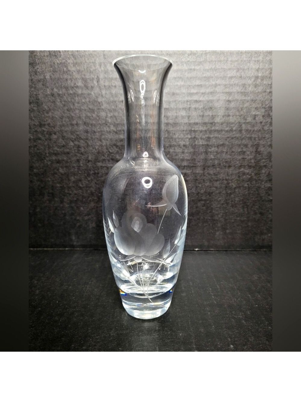 Lenox Etched Flower Lead Crystal Bud Vase